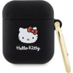 Etui CG Mobile Hello Kitty Silicone 3D Kitty Head do AirPods 1 / 2, czarne