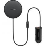 Ładowarka samochodowa indukcyjna Baseus z uchwytem MagSafe 15W + USB-A 25W, czarna