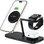 Ładowarka indukcyjna 3w1, Tech-Protect A45 Magnetic Stand Qi 15W do MagSafe, czarna