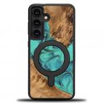 Drewniane etui do Galaxy A55 5G, Bewood Unique Turquoise do MagSafe