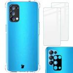 Etui + 2x szkło Bizon Case Clear Pack do Oppo Reno 5 5G, przezroczyste