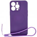 Etui silikonowe z pierścieniem magnetycznym Bizon Case Silicone Magnetic do iPhone 13 Pro, śliwkowe