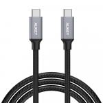 Kabel nylonowy Aukey USB-C do USB-C, QC, PD, 60W, 480Mbps, 2m, czarny