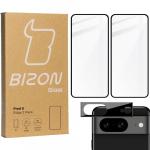 2x Szkło + szybka na aparat BIZON Edge 2 Pack do Pixel 8