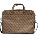 Torba Guess Saffiano 4G Triangle Logo Laptopy do 16\'\', brązowa