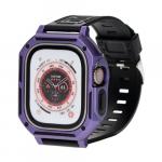 Etui z paskiem Bizon Strap + Case Watch Armor do Apple Watch Ultra 2/1 49 mm, fioletowe