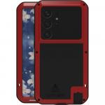 Etui pancerne + szkło LOVE MEI Powerful do Galaxy S25 Ultra, czerwone