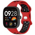 Pasek Bizon Strap Watch Octo do Redmi Watch 4 / Xiaomi Smart Band 9 Pro / 8 Pro, czerwono-czarny