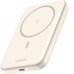 Powerbank indukcyjny Ugreen PB560 5000mAh PD 15W, magnetyczny do MagSafe + kabel USB-C, beżowy