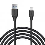 Kabel nylonowy Aukey USB-A do USB-C, QC, 15W, 5Gbps, 2m, czarny