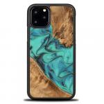 Drewniane etui do iPhone 11 Pro, Bewood Unique Turquoise do MagSafe