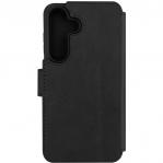 Etui zamykane z naturalnej skóry Fixed ProFit do Galaxy S25, czarne