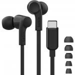 Słuchawki douszne przewodowe z mikrofonem Belkin SoundForm USB-C Wired AVL, czarne