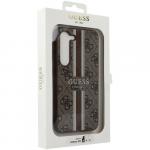 Etui Guess Hardcase 4G Printed Stripe do Galaxy S23 5G, brązowe