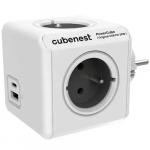 Listwa zasilająca / przedłużacz Cubenest PowerCube Original USB-A, USB-C, PD 20W, 4x AC Typ E, szara