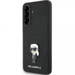 Etui Karl Lagerfeld Hardcase Fixed Glitter Ikonik Logo Metal Pin do Galaxy A36 5G, czarne