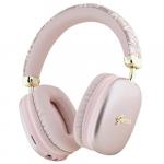 Bezprzewodowe słuchawki nauszne Guess Gcube Metallic Logo Bluetooth, różowe