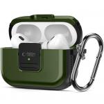 Etui Tech-Protect Defender Hook do Apple AirPods Pro 1 / 2 do MagSafe, oliwkowe
