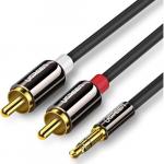 Kabel audio Ugreen 3,5mm mini jack (typ męski) - 2RCA, 3m, czarny