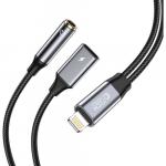 Kabel / adapter Tech-Protect UltraBoost przejściówka do słuchawek Lightning na Mini Jack 3.5 mm, czarny