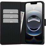Etui z klapką Tech-Protect Wallet RS do Galaxy S25 Ultra, czarne z czerwonym przeszyciem