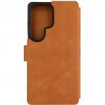 Etui zamykane z naturalnej skóry Fixed ProFit do Galaxy S25 Ultra, brązowe