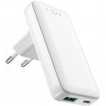 Ładowarka sieciowa z wymiennymi końcówkami Fixed Slim Traveller 65W USB-C, USB-A, PD 3.0 GaN, EU, USA, UK, AUS, biała