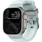 Pasek Nomad Rocky Point Band do Apple Watch 49/46/45/44 mm, błękitny / święcący w ciemności z srebrną sprzączką