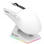 Myszka bezprzewodowa gamingowa, AQIRYS Zephyr, 2.4GHz + BT 5.2, 26K DPI, biała