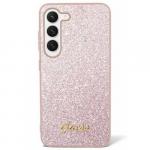 Etui Guess Hardcase Glitter Script do Galaxy S24 Ultra, różowe
