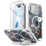 Etui pancerne Supcase i-Blason Cosmo Mag MagSafe SP do iPhone 15 Pro Max, przezroczysto-wielokolorowe w kwiaty