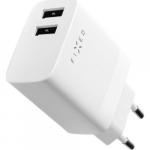Ładowarka sieciowa Fixed Dual Port Charger 2x USB-A 17W +kabel USB-C, biała