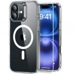 Zestaw Etui + Szkło hartowane, ESR Classic Hybrid Halolock, Tempered Glass do iPhone 16 do MagSafe, przezroczyste