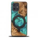 Drewniane etui do Motorola Moto G54 5G, Bewood Unique Turquoise do MagSafe