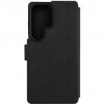 Etui zamykane z naturalnej skóry Fixed ProFit do Galaxy S25 Ultra, czarne