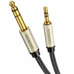 Kabel Ugreen audio TRS mini jack 3,5 mm do jack 6,35 mm, 1m, szary