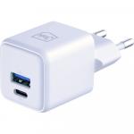 Ładowarka sieciowa 3mk Hyper GaN Charger 20W, 1x USB-A QC 4+, 1x USB-C PD, biała