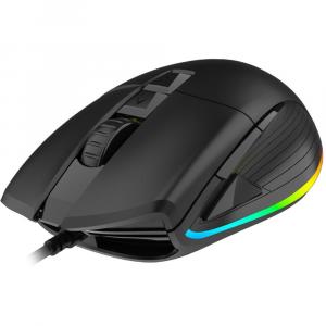Myszka przewodowa gamingowa RGB, AQIRYS Acrux, USB-A 1.8 m, 12K DPI, czarna