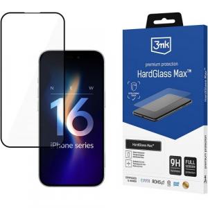 Szkło hartowane 3mk HardGlass Max do iPhone 16 Pro, czarna ramka