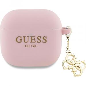Etui Guess Silicone 4G Charm Case AirPods 4, różowe