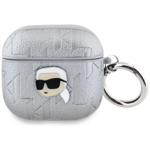 Etui Karl Lagerfeld Monogram Karl Head do AirPods 4, srebrne