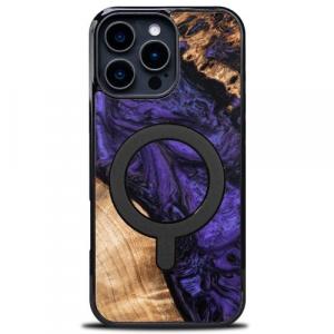 Drewniane etui do iPhone 16 Pro Max, Bewood Unique Violet do MagSafe