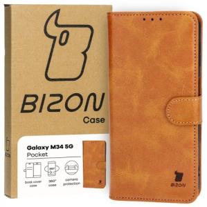 Etui z klapką Bizon Case Pocket do Galaxy M34 5G, brązowe