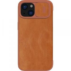 Etui Nillkin Qin Pro Leather z klapką do iPhone 15 Pro Max, brązowe