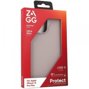 Etui Zagg Manhattan Snap z MagSafe do iPhone 15 Pro Max, lawendowe