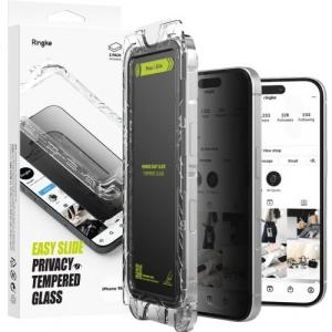 Szkło prywatyzujące na ekran z aplikatorem Ringke Easy Slide 2-Pack Privacy do iPhone 16 / iPhone 15, 2 sztuki
