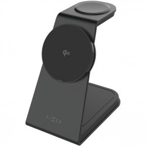 Ładowarka indukcyjna Fixed MagPowerstation Alu 2, 3w1 Qi2 15W dla iPhone z MagSafe / Apple Watch / AirPods, czarna