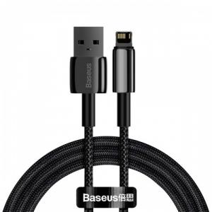 Kabel Baseus Tungsten Gold USB-A do Lightning 2.4A 1m, czarny