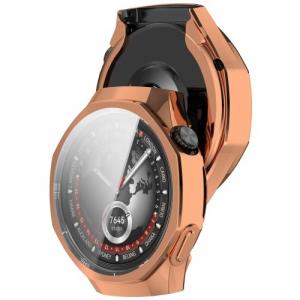 Etui z osłoną ekranu Bizon Case Watch Felipe do Huawei Watch GT 5 Pro 46 mm, różowozłote