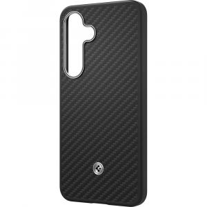 Etui magnetyczne Spigen Enzo Aramid do Galaxy S25 Plus, czarno-srebrne